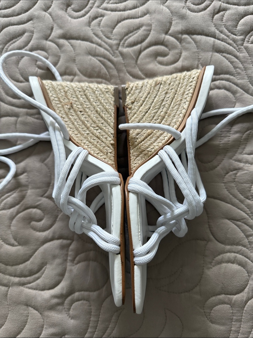 Steve Madden “Idolized” White Strappy Lace-Up Wedge Sandals — New Without Box - Picture 5 of 8